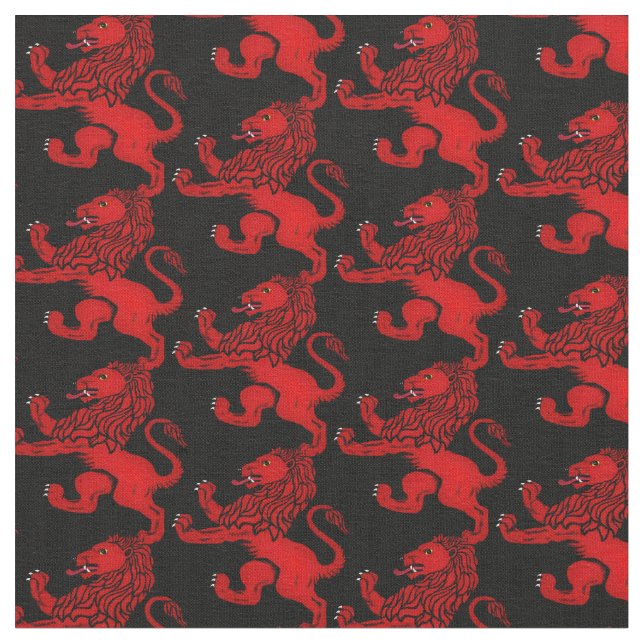 Schottland rot Rampant Lion schwarz Stoff (Nahaufnahme)