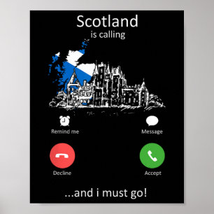 Schottland ruft lustiger Schottland-Urlaub Liebhab Poster