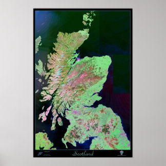 Schottland-Satellitenposter Poster