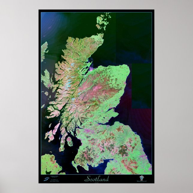 Schottland-Satellitenposter Poster (Vorne)