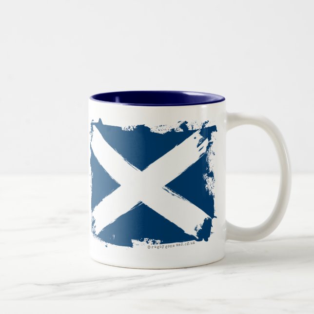 Schottland-Schmutz-Flagge Zweifarbige Tasse (Rechts)