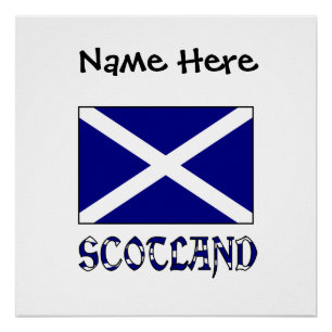 Schottland Schottische Flagge Schwarz Personalisie Poster