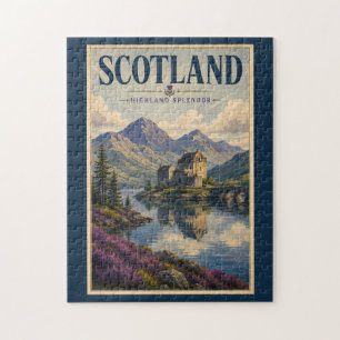 Schottland Schottische Highland-Illustration Reise Puzzle