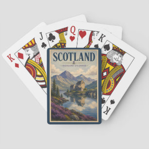 Schottland Schottische Highland-Illustration Reise Spielkarten