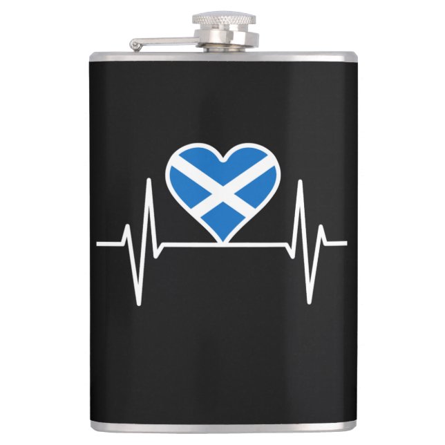 Schottland - Schottland Flag Heartbeat Flachmann (Vorderseite)