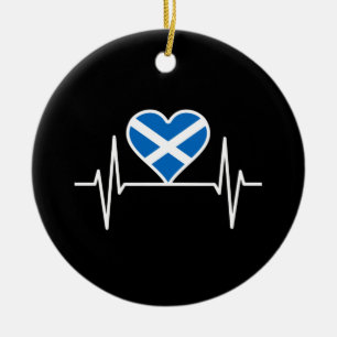 Schottland - Schottland Flag Heartbeat Keramik Ornament