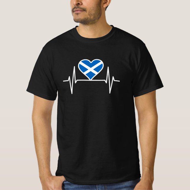 Schottland - Schottland Flag Heartbeat T-Shirt (Vorderseite)