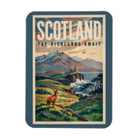 Schottland Scottish Highland-Hirsch-Illustration R