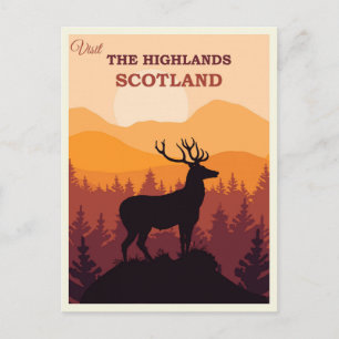 Schottland Scottish Highlands Vintage Reise Postkarte