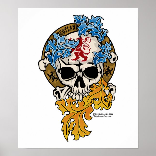 Schottland Skull Tattoo Poster (Vorne)