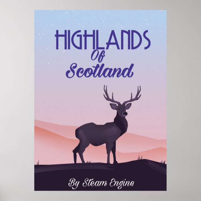 Schottland-Stag-Reiseplakat Poster (Vorne)