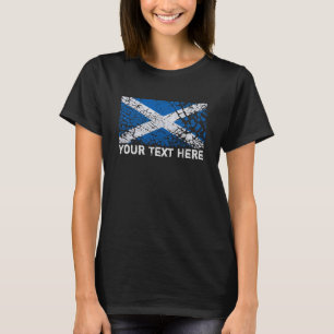 Schottland Text + Grunge Schottische Flagge T-Shirt