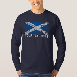 Schottland-Text + Schmutzscottish-Flagge T-Shirt