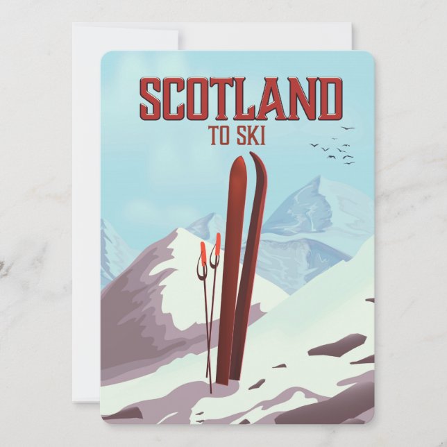 Schottland To Ski Vintage Reiseplakat (Vorderseite)
