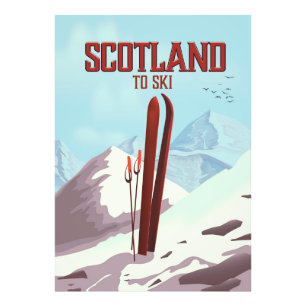 Schottland To Ski Vintage Reiseplakat Fotodruck
