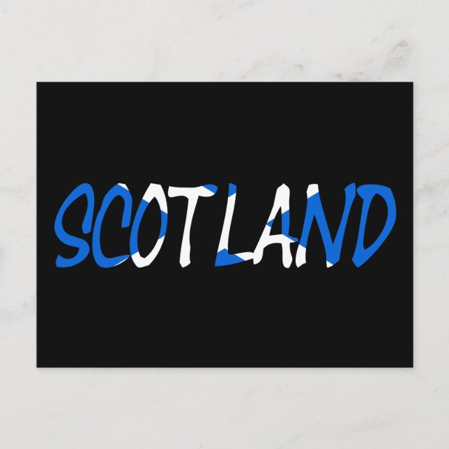 Schottland überlagerte sich auf schottischer Flagg Postkarte (Vorderseite)