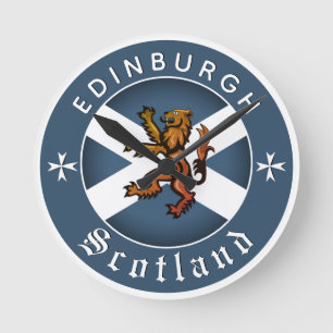 Schottland-Uhr, Rampant, Edinburgh, Schottische Fl Runde Wanduhr