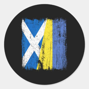 Schottland Ukraine Halbflagge Schottisch Ukrainisc Runder Aufkleber