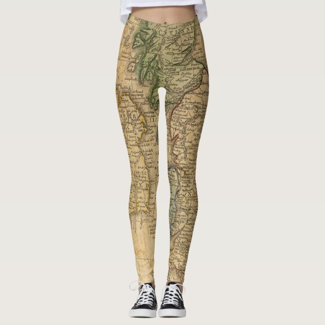 Schottland- und Irland-Karte Leggings (Vorderseite)