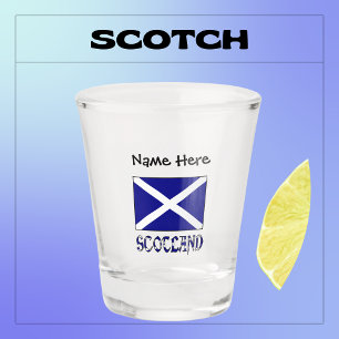 Schottland und schottische Flagge mit Ihrem Namen Schnapsglas