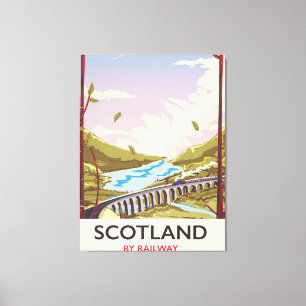 Schottland Vintage-Lok-Reiseposter Leinwanddruck