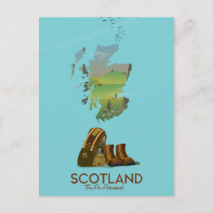 Schottland Vintage Wanderkarte Postkarte