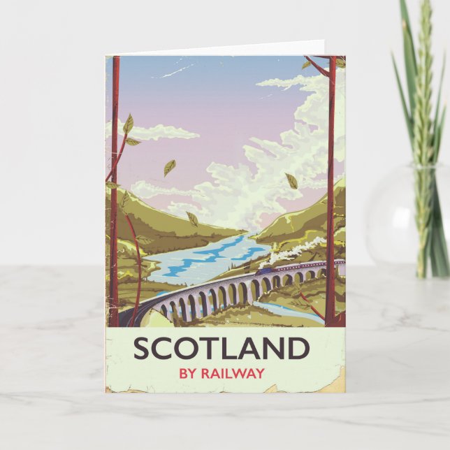 Schottland Vintages Reiseplakat Feiertagskarte (Vorderseite)