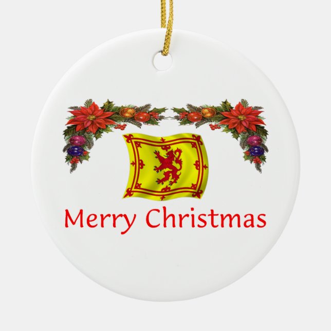 Schottland-Weihnachten Keramikornament (Vorne)
