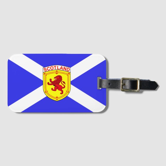 Schottland, zügelloser Löwe, alte Flagge von Gepäckanhänger (Vorderseite (Horizontal))