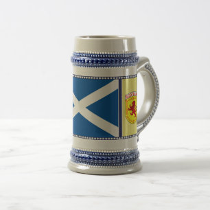 Schottland, zügelloser Löwe, Flagge, St Andrew Bierglas