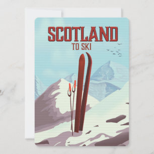 Schottland zum Skifahren Vintage-Reiseposter
