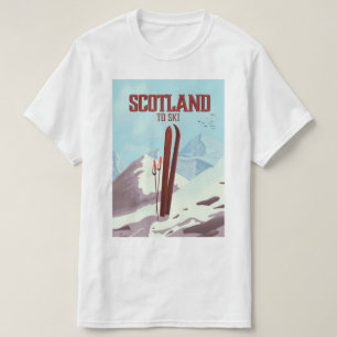 Schottland zum Skifahren Vintage-Reiseposter T-Shirt