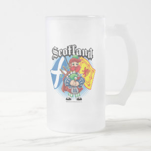 Schottlandflaggen und -pfeifer mattglas bierglas