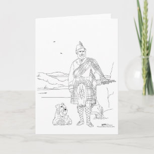Schottlandkarte mit kilt-tragendem Highlander Karte