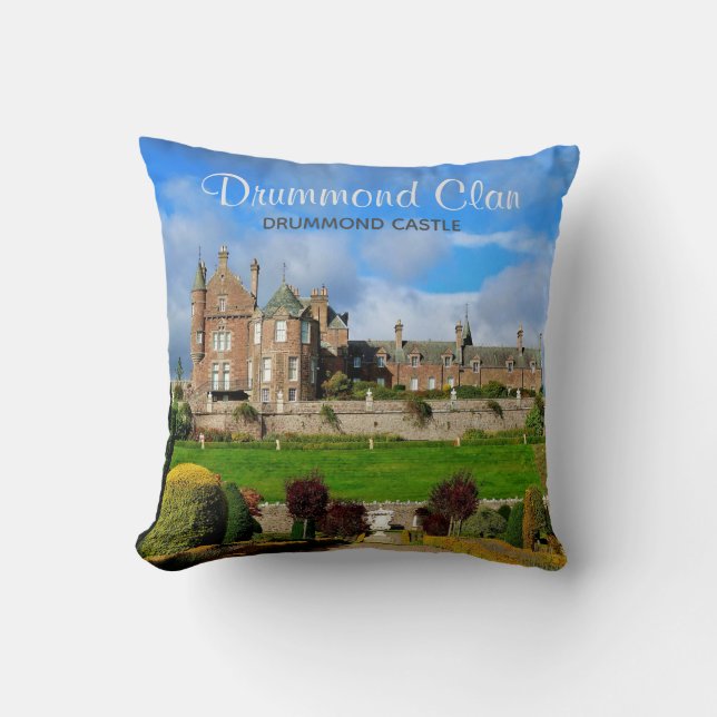 Schottlands Drummond Clan Castle Foto Throw Kissen (Vorderseite)
