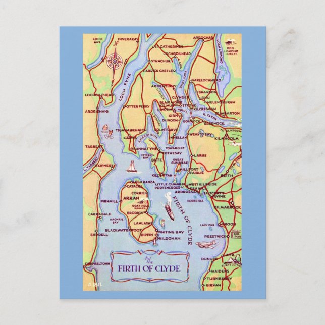 Schottlands Firth of Clyde Postkarte (Vorderseite)