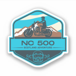 Schottlands Nordküste 500 Motorradroute Aufkleber