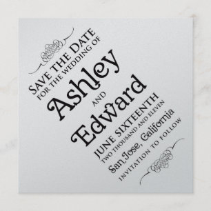 Schräg gelegene Save the Date Einladung