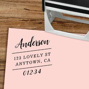 Schräg gelegene Typografie-Rücksendeadresse Permastempel