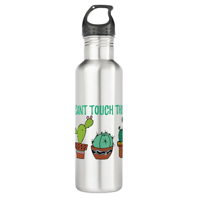 Schräge Touch dieser Kaktus Edelstahlflasche (Vorderseite)