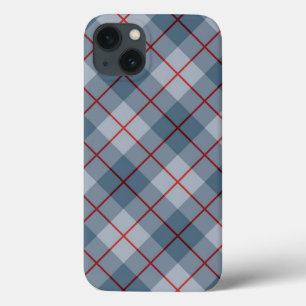 Schräger karierter Blau-Roter Streifen iPhone 13 Hülle