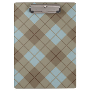 Schrägkariert in Blau und Braun Klemmbrett