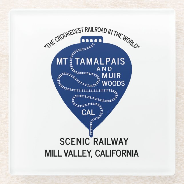 Schrägste Eisenbahn Mt Tamalpais Glasuntersetzer (Vorderseite)