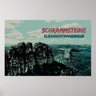 Schrammsteine, Elbe Sandstone Berge Poster