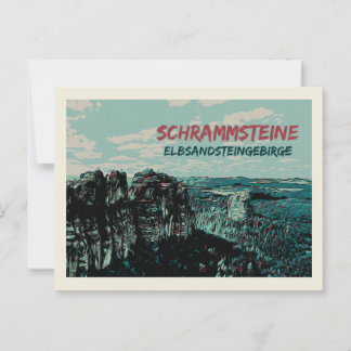 Schrammsteine, Elbe Sandstone Berge Postkarte
