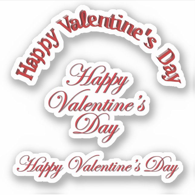 Schrappbuch Frohen Valentinstag Aufkleber (Vorderseite)