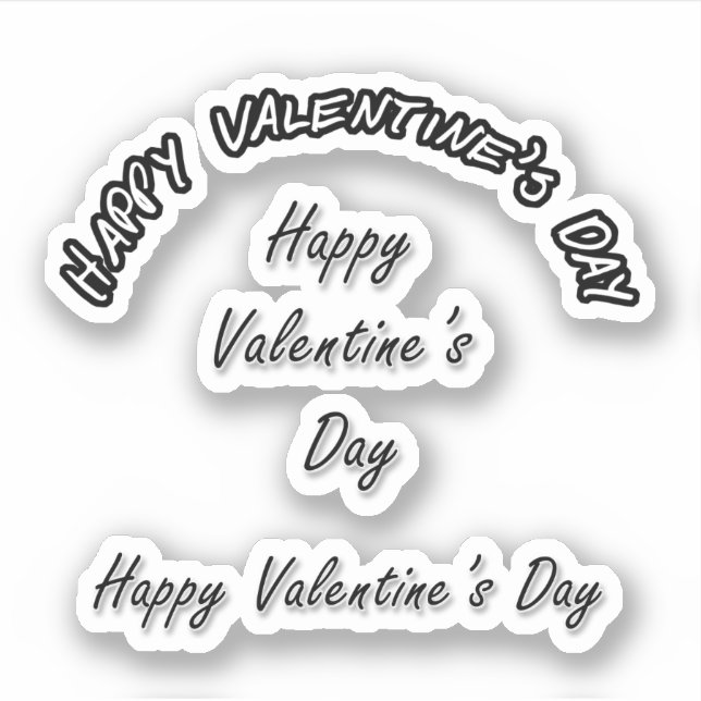 Schrappbuch Frohen Valentinstag Aufkleber (Vorderseite)