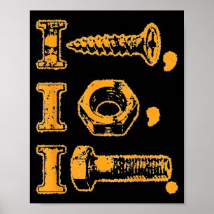 Schraubbolzen Lustiger Auto-Garagenmechaniker für Poster