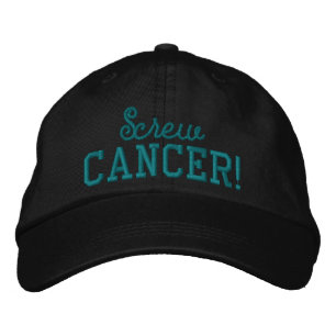 Schrauben-Gebärmutterkrebs-aquamarine Buchstaben Bestickte Baseballkappe