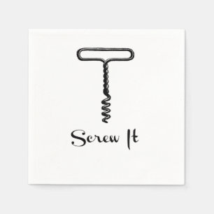 Schrauben Sie es Wein-Korken-Party-Servietten Serviette